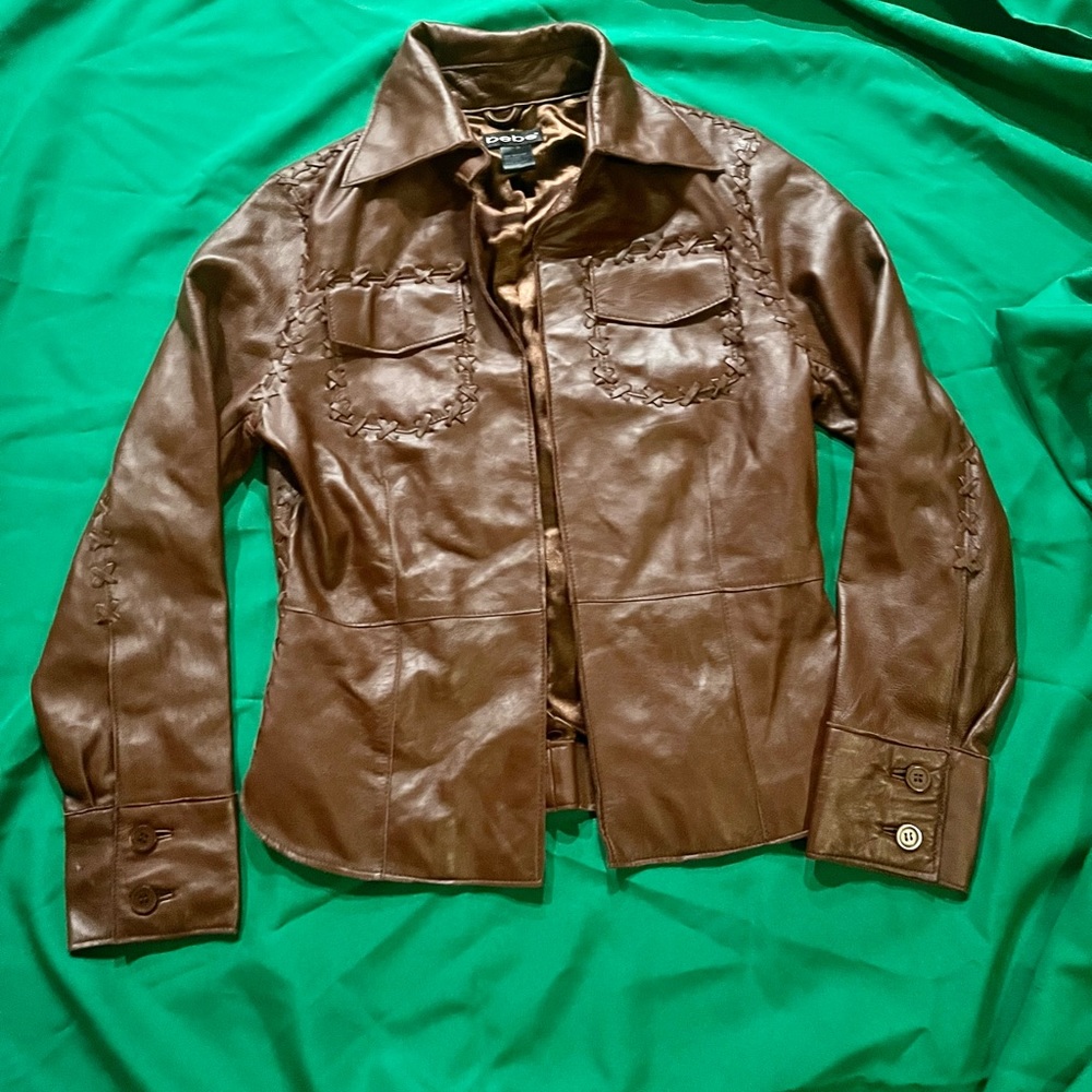 BEBE genuine leather jacket